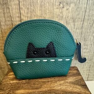 Kitty Cat Coin Purse Wallet Genuine Leather Wallet NEW FAST SHIP